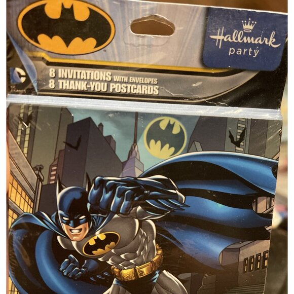 8~BATMAN 8 INVITATIONS AND 8 THANK YOU NOTES   PARTY SUPPLIES - Picture 2 of 5